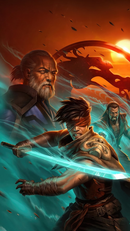 Mortal Kombat characters in a battle