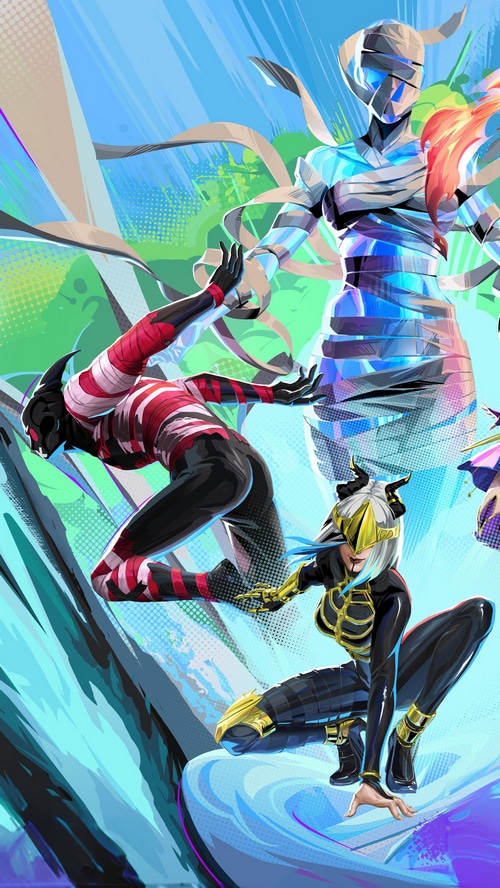 PUBG characters in a stylized battle scene