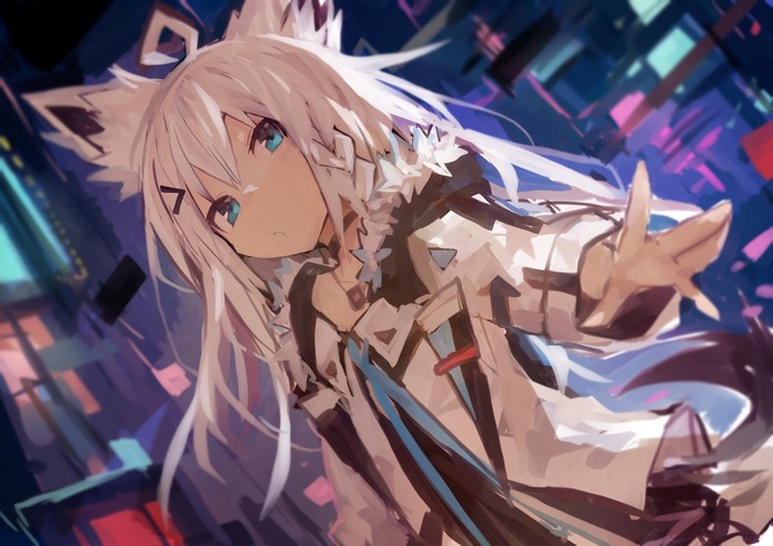 Shirakami Fubuki Vibrant City Night 4K