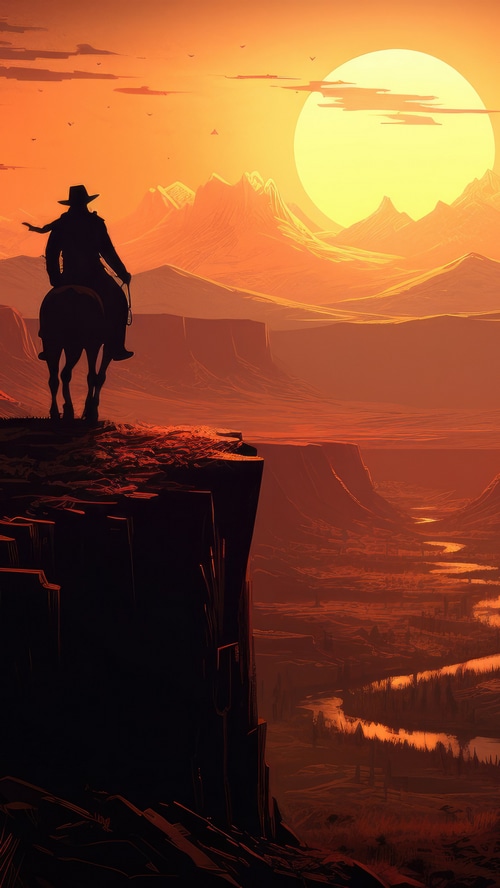 Red Dead Redemption 2 Cowboy at Sunset