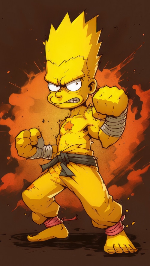 Bart Simpson in martial arts attire