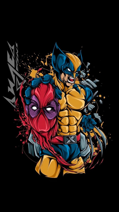 Wolverine holding Deadpool's mask