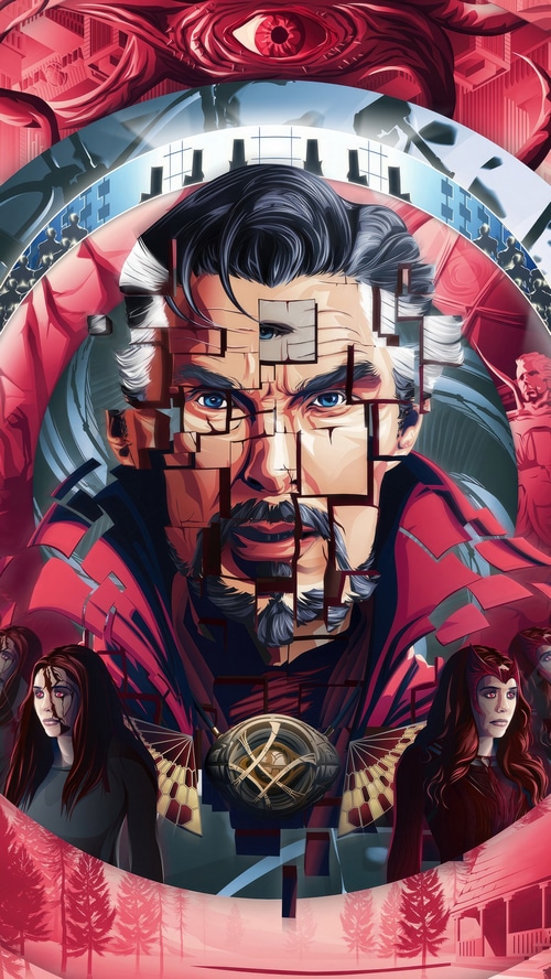 Doctor Strange and Scarlet Witch Multiverse of Madness Artwork