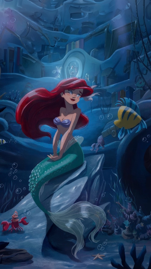Ariel the Little Mermaid in an underwater scene