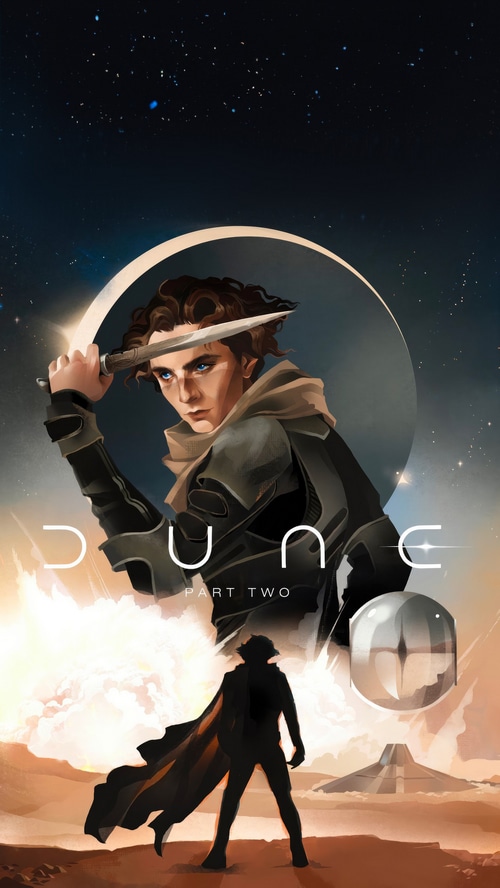 Dune Part Two Artwork Featuring Timothée Chalamet
