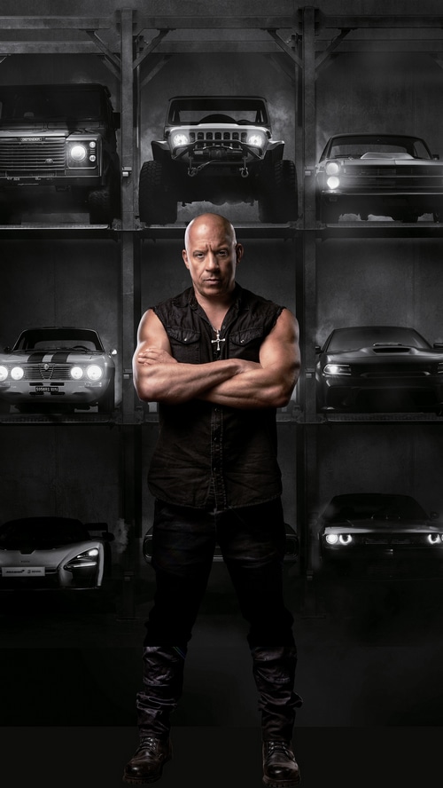 Vin Diesel with cars from Fast X