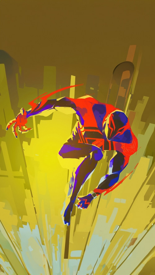 Spider-Man 2099 in a stylized city