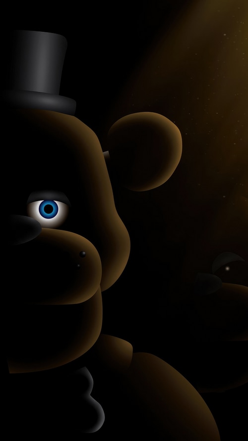 Freddy Fazbear from Five Nights at Freddy's in the dark