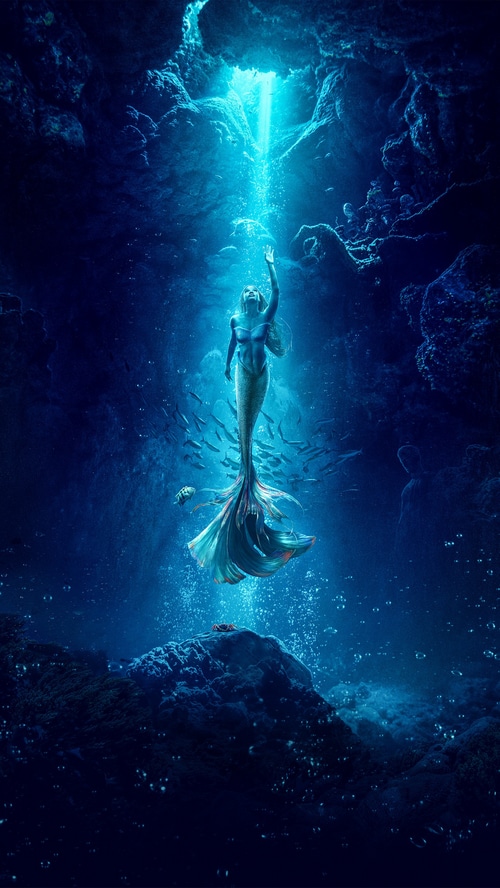 Ariel the Mermaid in a Sunlit Underwater Cave