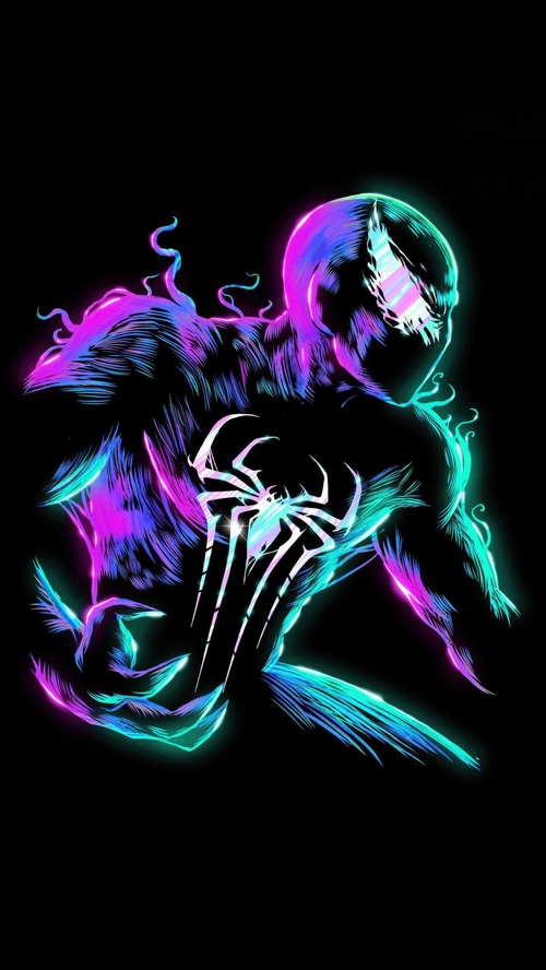 Venom Spider-Man Neon Artwork