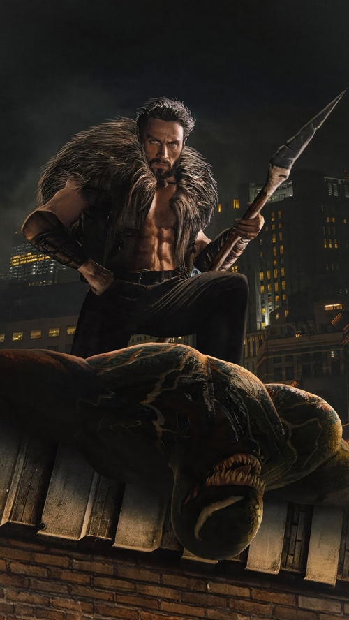 Kraven the Hunter with a Spear over a Creature