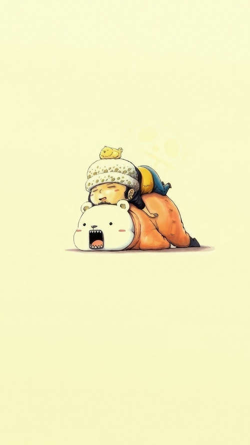 Trafalgar Law and Bepo from One Piece