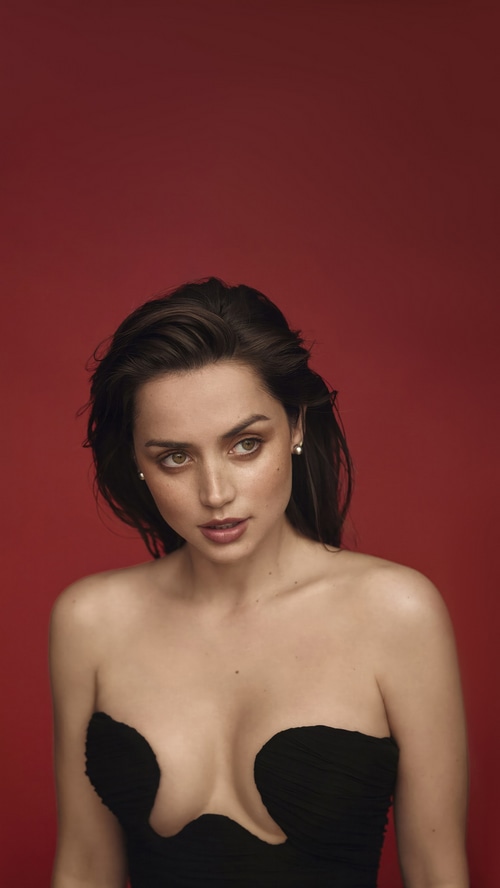 Ana de Armas in a black dress photoshoot