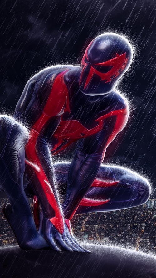 Spider-Man 2099 in the rain