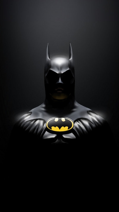 Batman Artwork with Yellow Bat Symbol