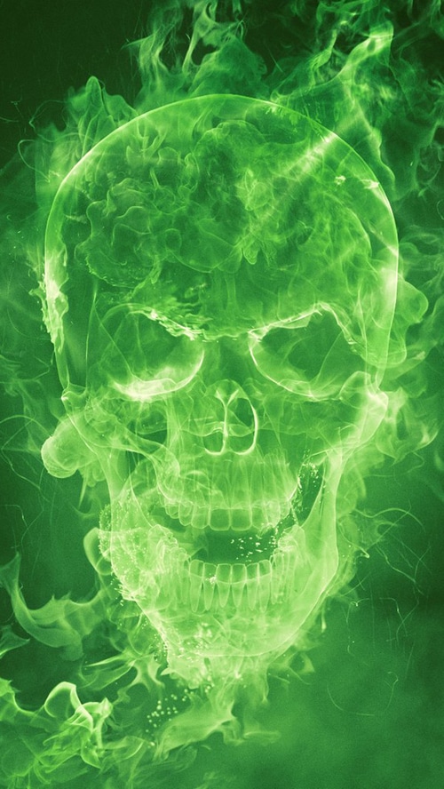 Mortal Kombat Green Fire Skull