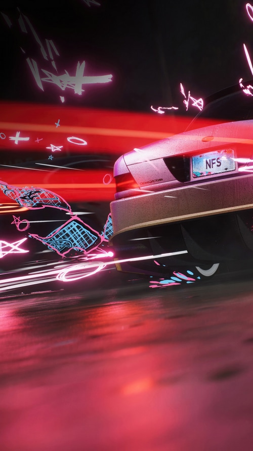 Need for Speed Unbound car with neon effects