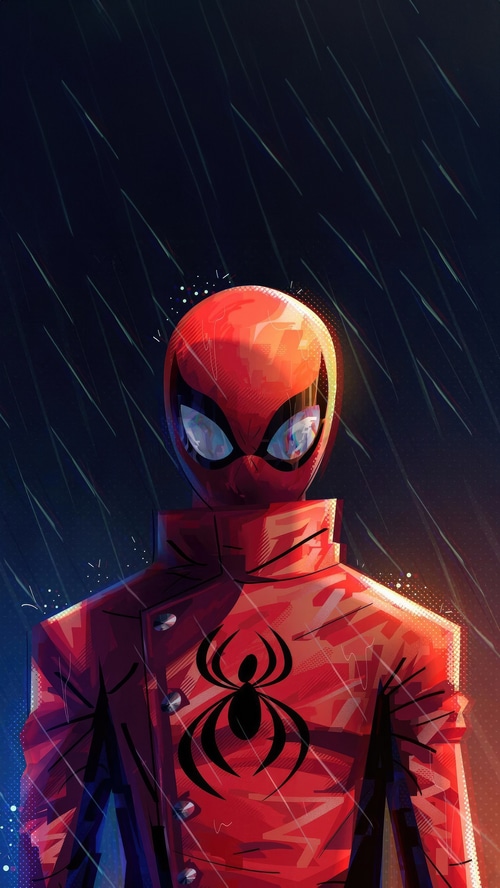 Spider-Man in a red suit with a spider emblem