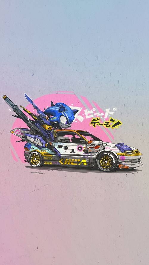 Sonic the Hedgehog car artwork