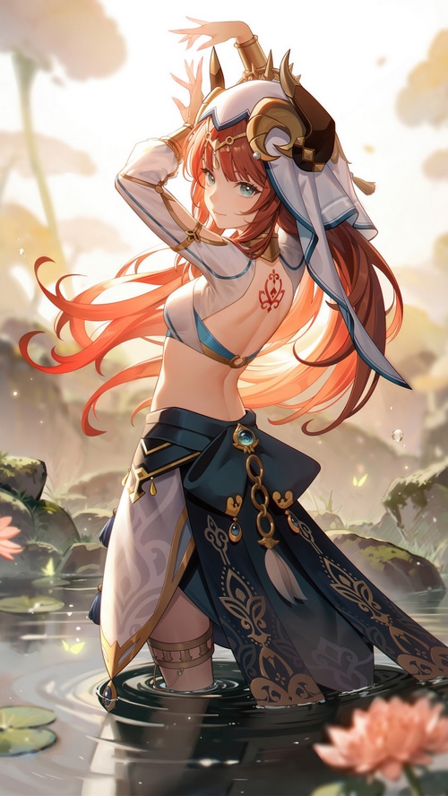 Nilou from Genshin Impact in water