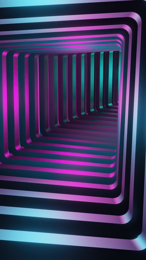 Abstract 3D digital art with neon lights