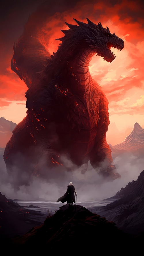 House of the Dragon: Giant Dragon and Warrior
