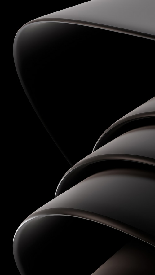 Abstract dark shapes with metallic sheen