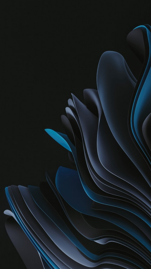 Windows 11 abstract blue and dark flowing shapes