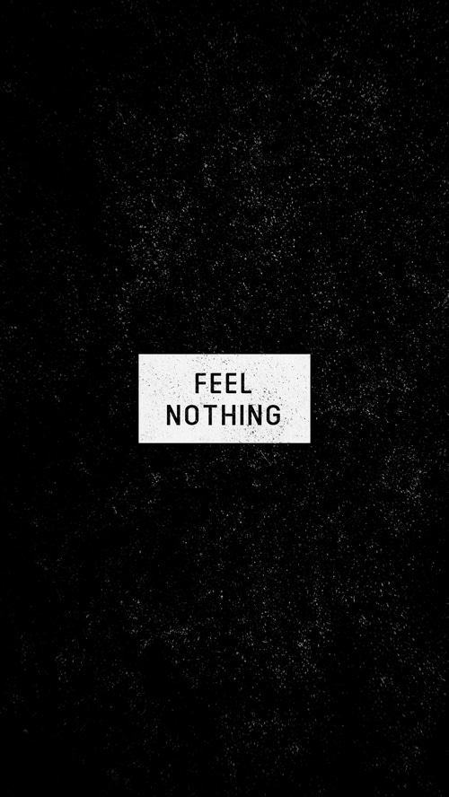 Feel Nothing typography on black background
