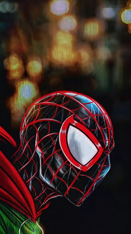 Spider-Man Artwork with Bokeh Lights