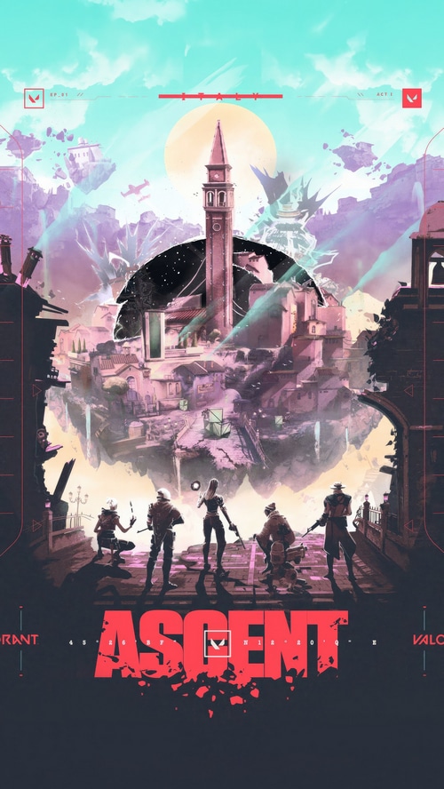 Valorant Ascend map with characters