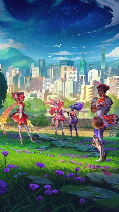 League of Legends Star Guardians in a City Park