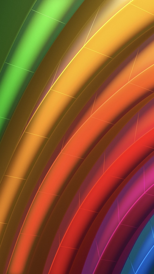 Abstract Rainbow Colors on Curved Surface