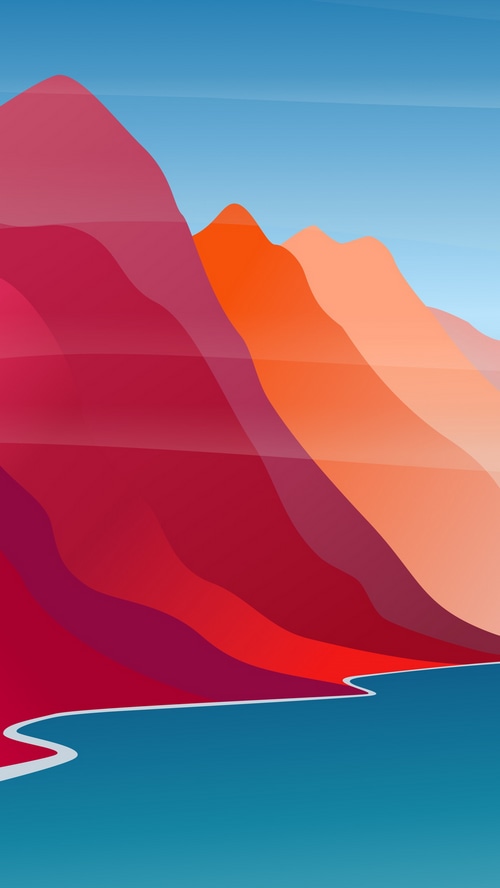 Apple Minimalist Mountains and Water 4K