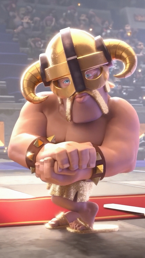 Clash Royale Barbarian in Golden Helmet