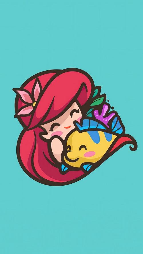 Ariel and Flounder from The Little Mermaid