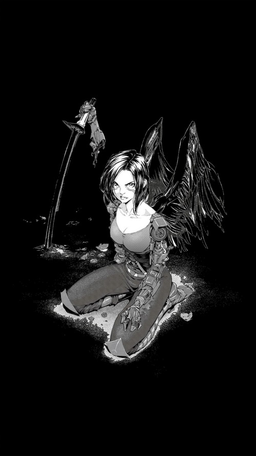 Alita Battle Angel with Wings and Sword