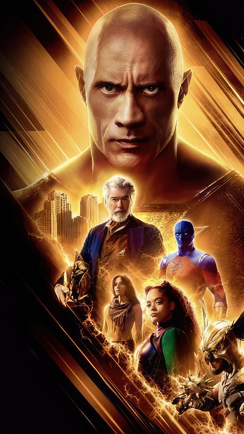 Black Adam Movie Poster with Dwayne Johnson