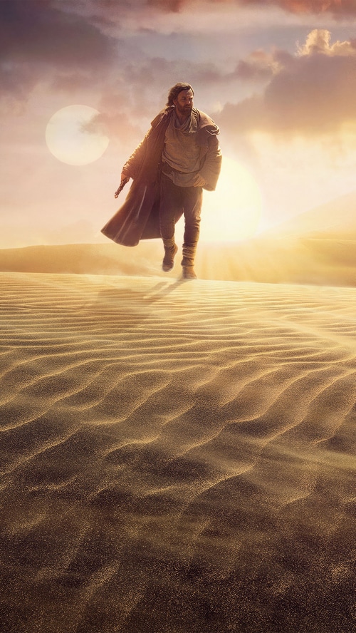 Obi-Wan Kenobi walking through a desert