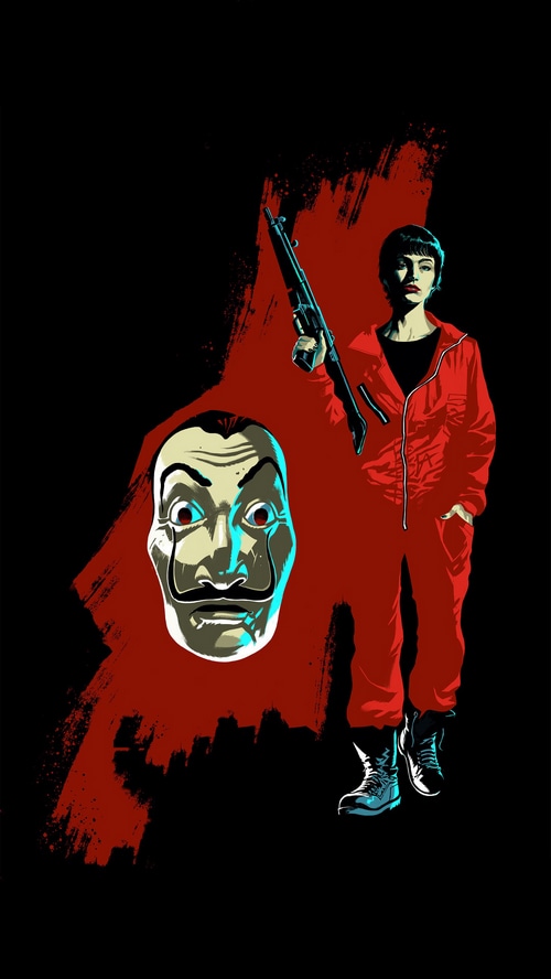 Tokyo and Dali mask from La Casa de Papel