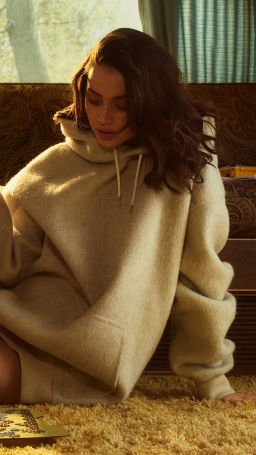 Ana de Armas in a cozy hoodie
