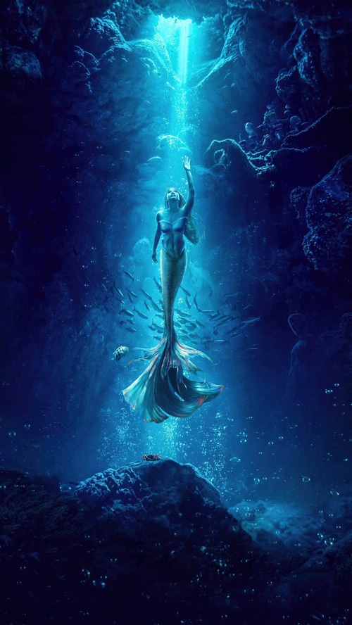 Ariel the Mermaid in a Cave with Fish