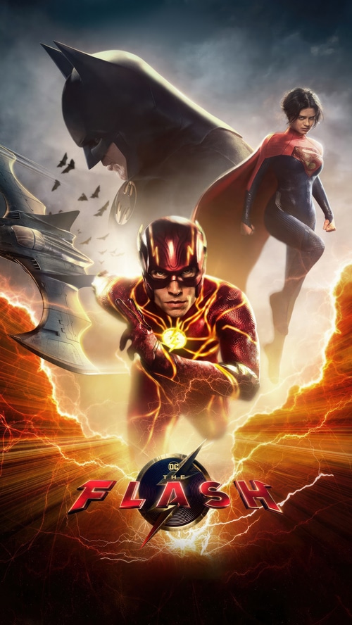 The Flash Movie Poster with Batman and Supergirl