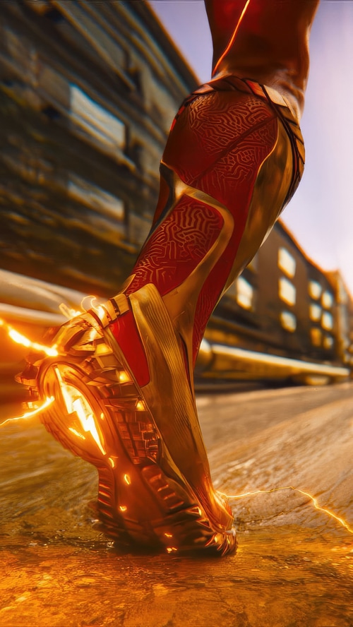 The Flash movie suit leg and shoe