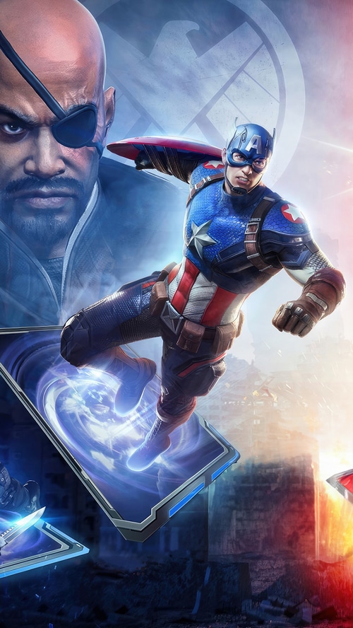 Captain America and Nick Fury in Marvel Duel