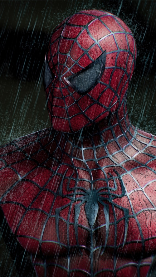 Spiderman in the Rain