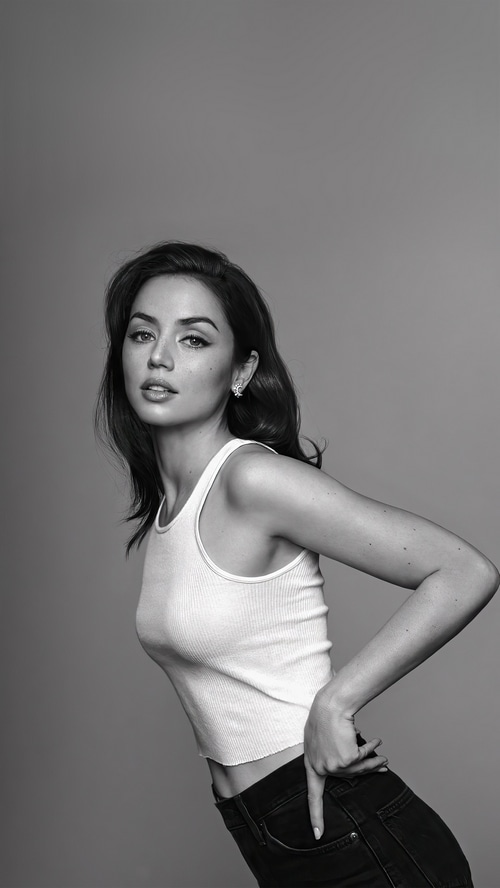 Ana de Armas in monochrome