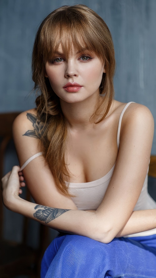 Anastasia Scheglova with tattoos