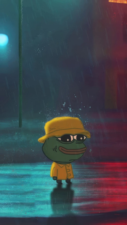 Pepe the Frog in the Rain
