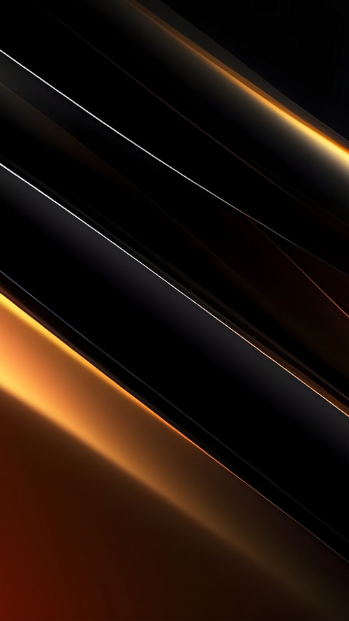 Abstract digital art with black and gold metallic lines